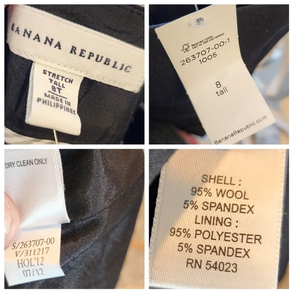 NWT Banana Republic Wool Black Skirt. Women's size 8 Tall. - Picture 2 of 14